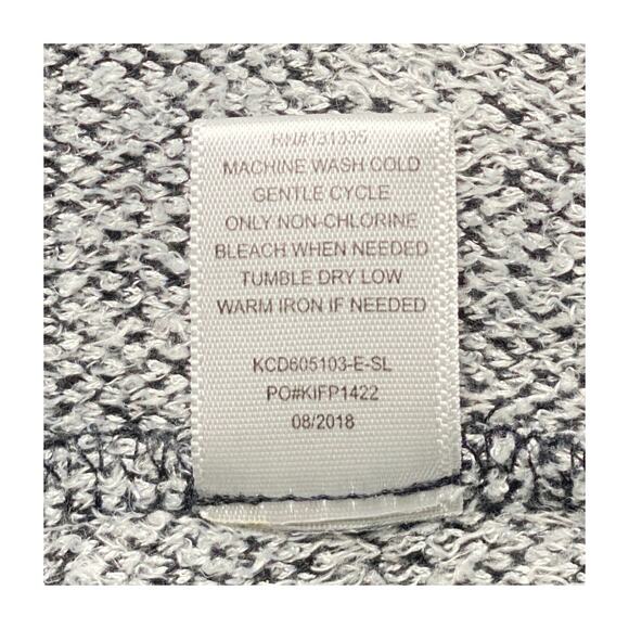 Peyton Jensen Black White Plaid Open Front Cardigan Sweater Women’s Medium - Picture 9 of 16